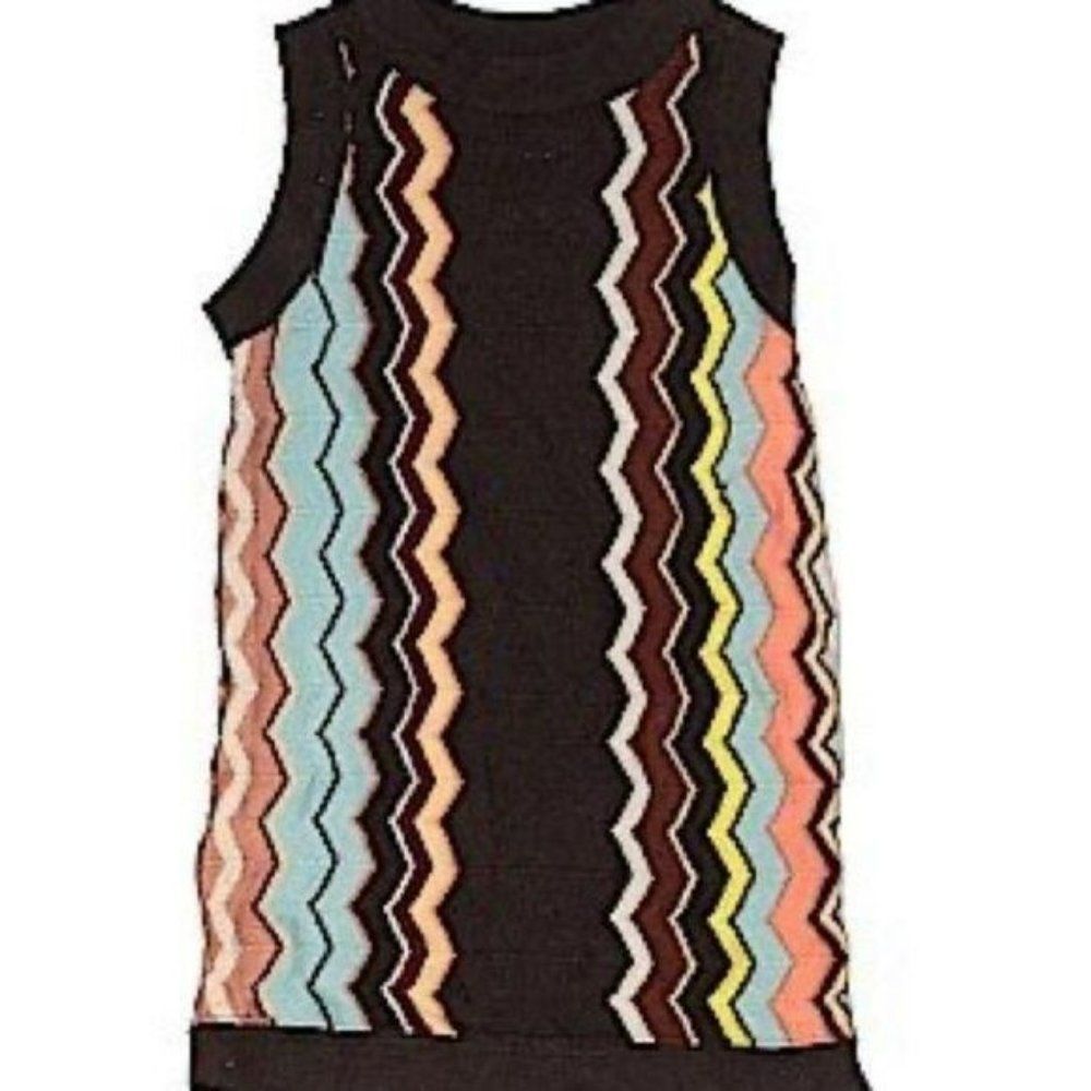 Missoni For‎ Target Girls Brown Zig Zag Sweater Dress Size 18 Months